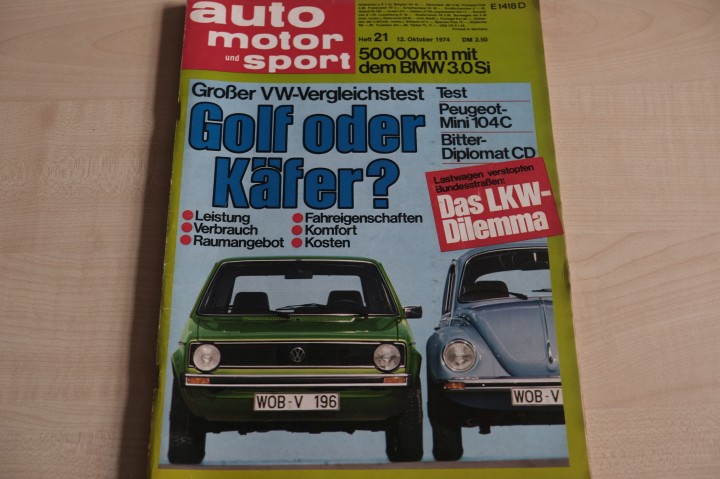 Deckblatt Auto Motor und Sport (21/1974)
